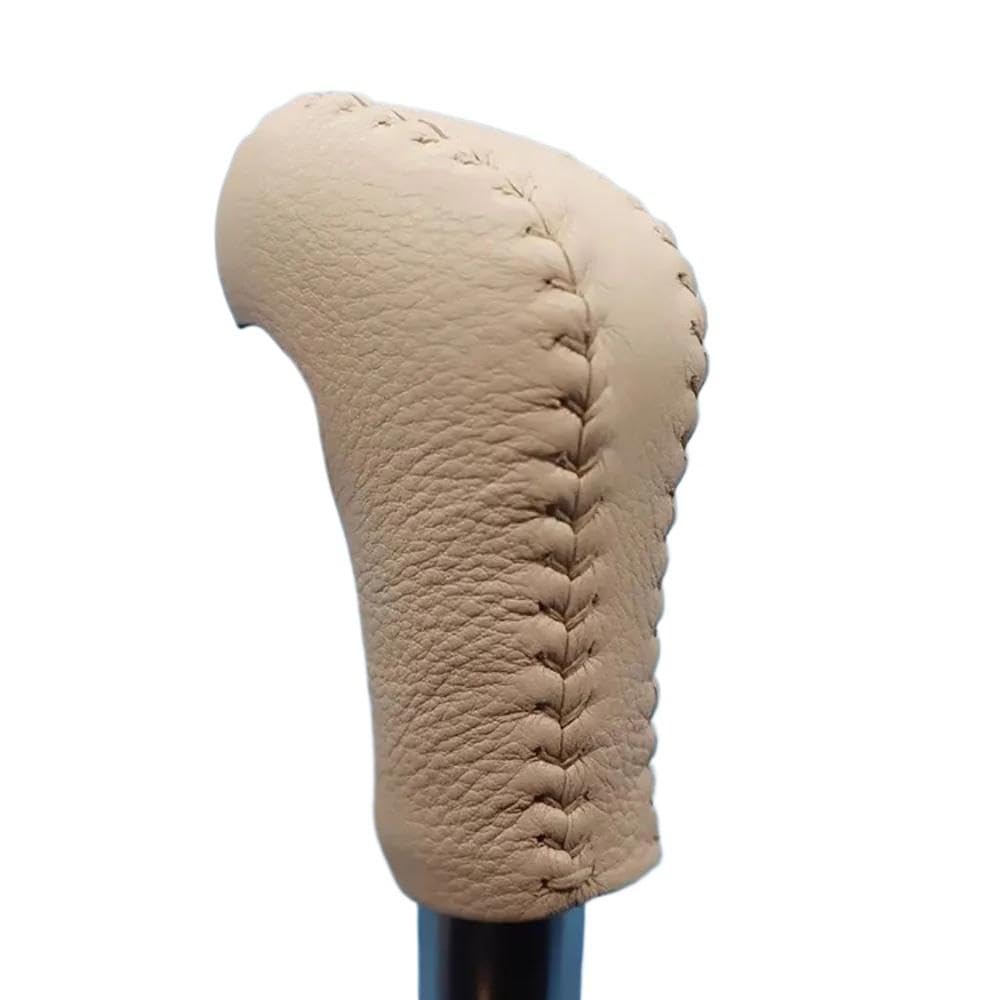 Sxqpocar Beige Real Leahter Gear Shift Knob Cover For Porsche Cayenne 2010-2017 Gear Ball Protector Shift Lever Head(Beige)