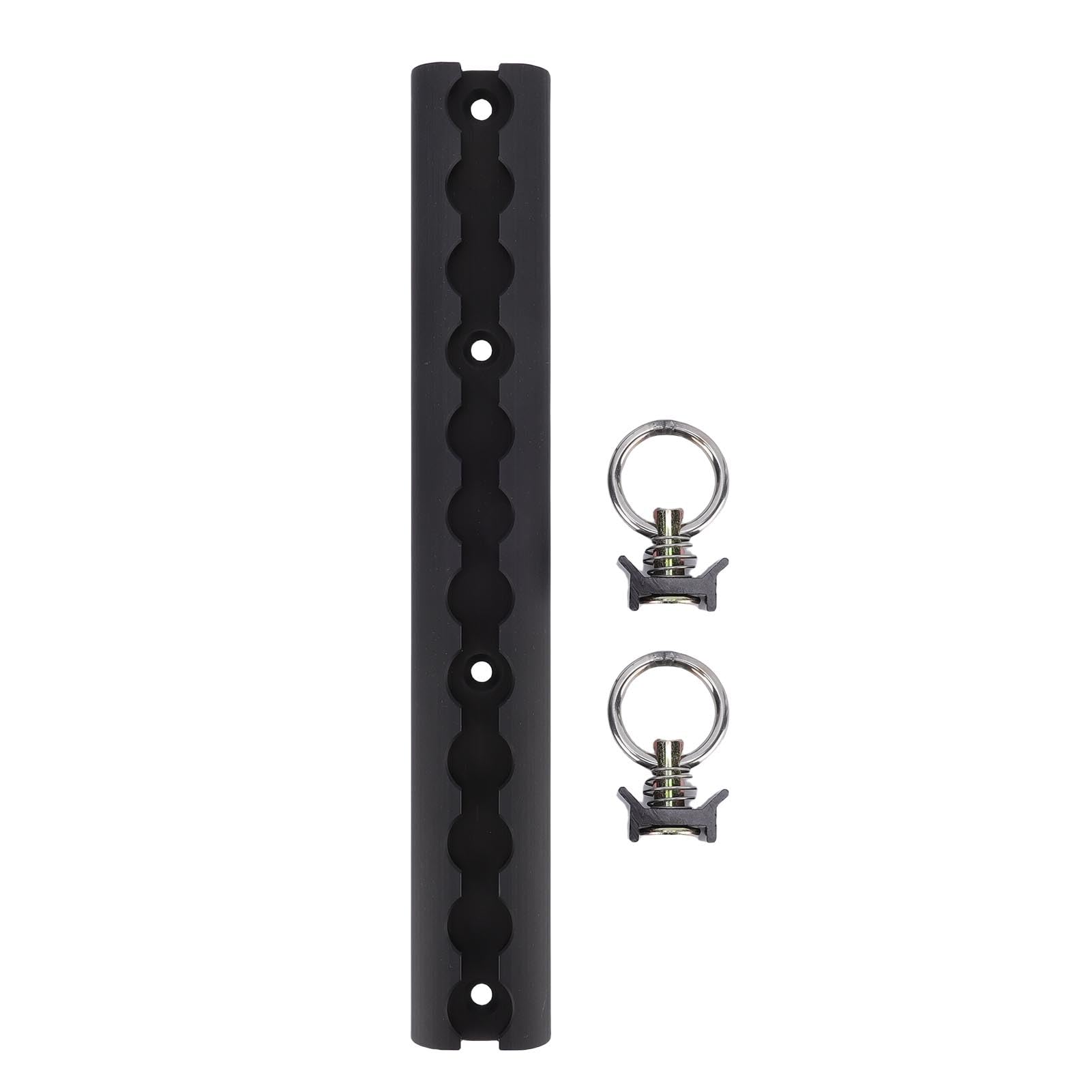 Tnfeeon de Amarre de Pista en L, Paquete de 8 Rieles de Pista en L de Aluminio de 12 Pulgadas con 8 Accesorios de Junta Tórica de Perno único, para Motocicletas, Vehículos Todo Terreno, (Black)