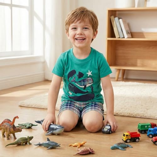 Image of Bumeex Toddler Boy's Short Sleeve T-Shirt and Short Outfit Set 2-7T