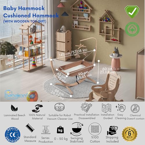 Hamac avec structure en bois et chaise suspendue de balcon