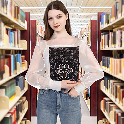 PLITI Book Lover Book Sleeve Dog Lover Gift Easily Distracted By Dogs and Books Book Protector for Animal Lover (Distracted Dogs Books BSblU) - Image 4