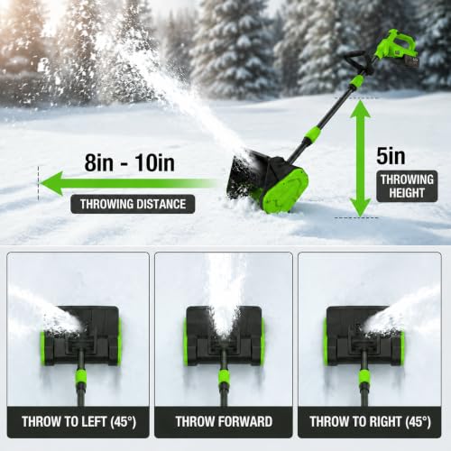 14" Cordless Snow Shovel w/ 2 Batteries, 830W Electric Snow Blower - Image 4
