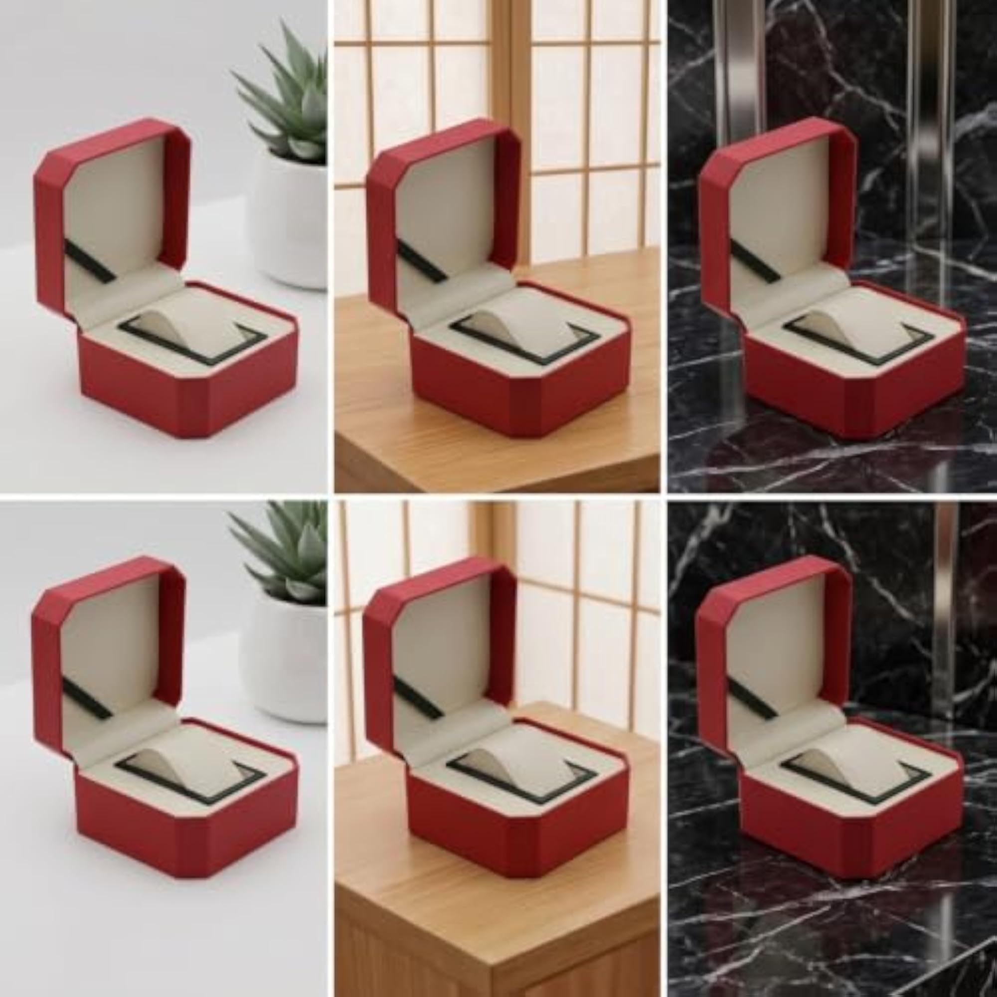 Compact Textured Octagonal Watch Holder Box