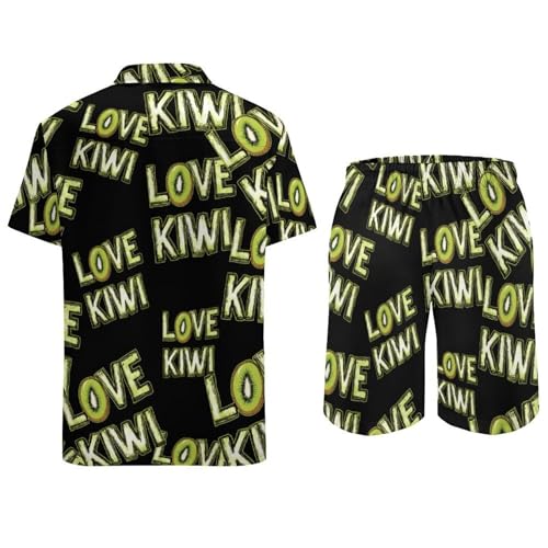 Love Kiwi Hawaiian Shirt And Shorts 2 Piece Summer Shirt for Vacation Casual Beach Suits2