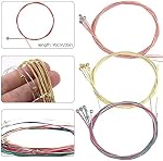 Guitar Strings Acoustic 6 Strings Set of 3,maxin Guitar Strings Pack Replacement Steel String for Acoustic Guitar with Guitar String Winder and Cutter, Bridge Pin Puller 3 in 1,Guitar Picks