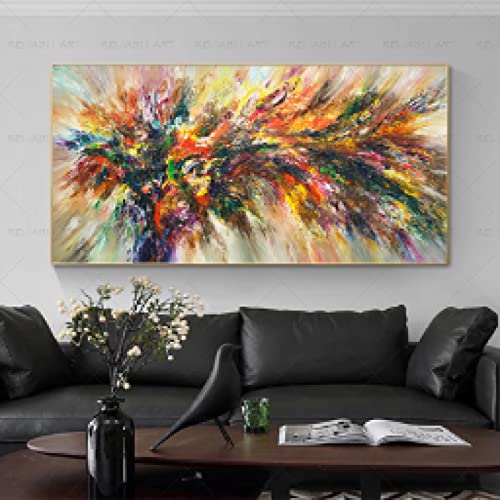 Peinture toile fleur abstraite colorée pour une ambiance poétique et inspirante