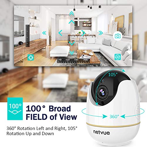 NETVUE Indoor Camera, Enhanced Security Camera with Advanced AI Skills for Pet/Baby/Nanny, 1080P FHD 2.4GHz WiFi Night… - Image 3