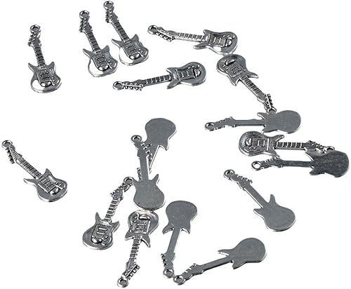 Miniatura 5 de 50 colgantes con forma de guitarra, elementos musicales, instrumentos para hacer joyas, manualidades, collares, pulseras, llaveros, accesorios,