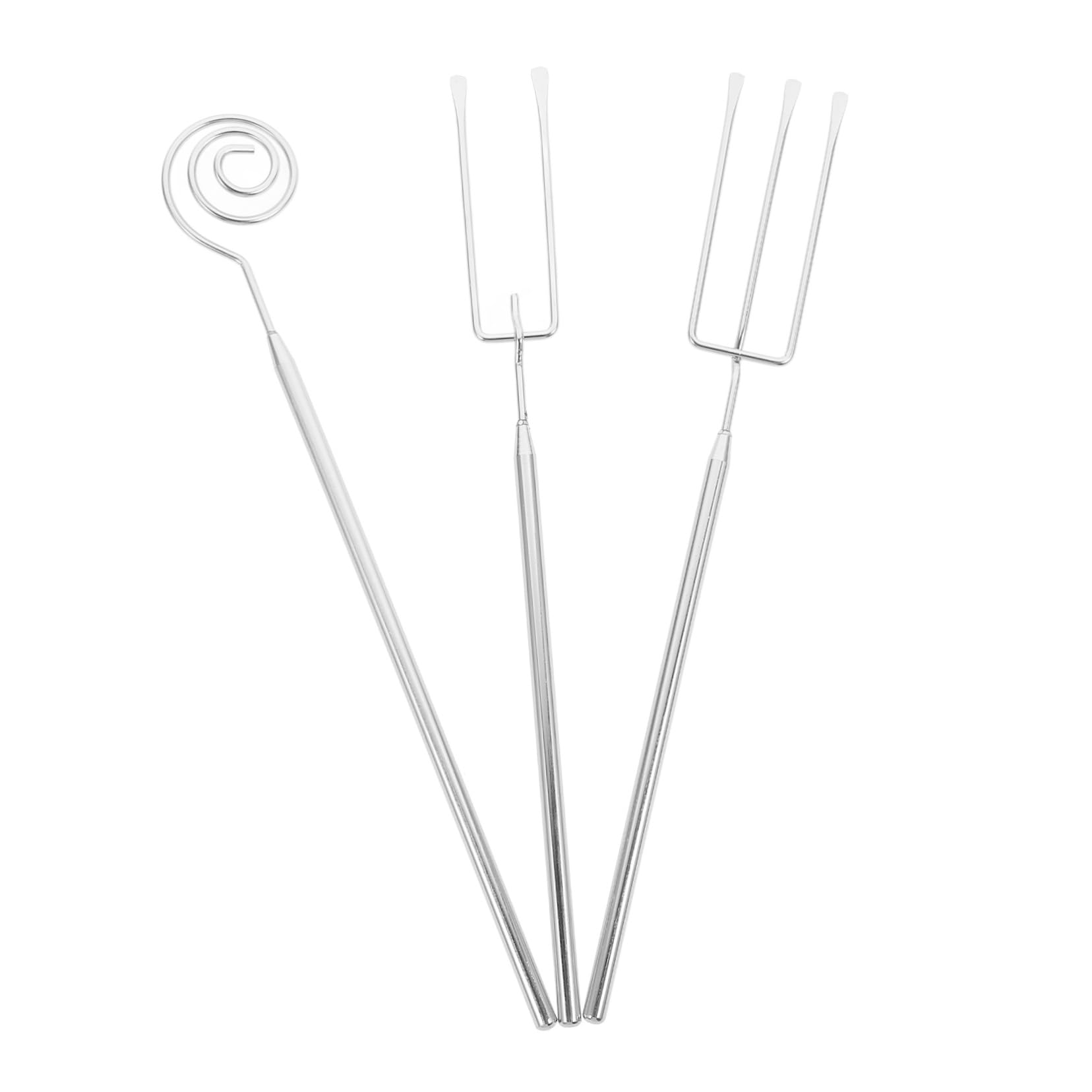 FUNOMOCYA 2 Sets Chocolate Fondue Fork Candy Making Supplies Fondue Sticks Candy Decorating Dipping Tool Chocolate Dipping Tools Candy Melts Forks Kitchen Gadgets Silver Stainless Steel