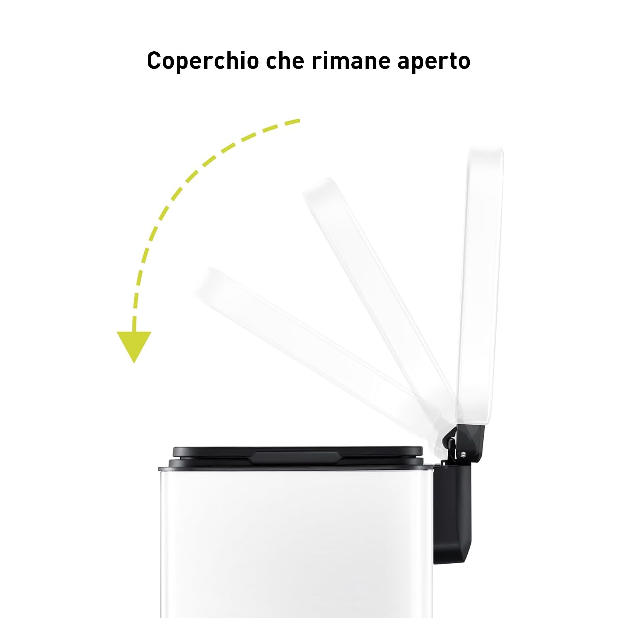 EKO Madison - Pattumiera da Cucina, 50 l, con Pedale e Coperchio a Chiusura Morbida, Colore: Bianco Opaco, in Acciaio Inox Anti-Impronta, Cestino Moderno e Robusto, Grande capacità per Il Riciclaggio