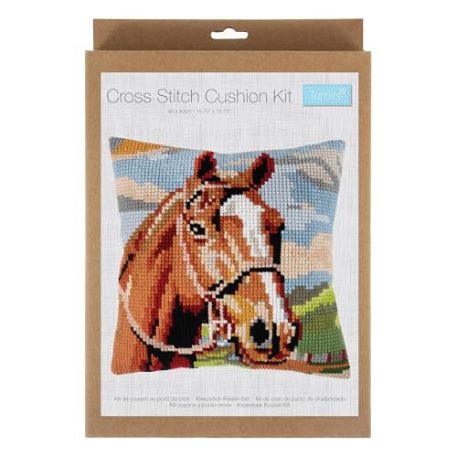 Trimits Cross Stitch Cushion Kit, Cushion Back Included, Pre Printed Canvas - Image 2