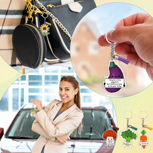 Siifert 50 Sets Positive Vegetable Keychains Appreciation Graduation Gifts for Nurse Teachers Employee Coworkers Lunch Lady Gifts by Siifert - Image 7