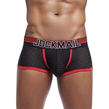 JOCKMAIL Mens Mesh Boxer Briefs Quick Drying Underwear Men Breathable Ice Silk Mens Underwear Trunks Underpanties