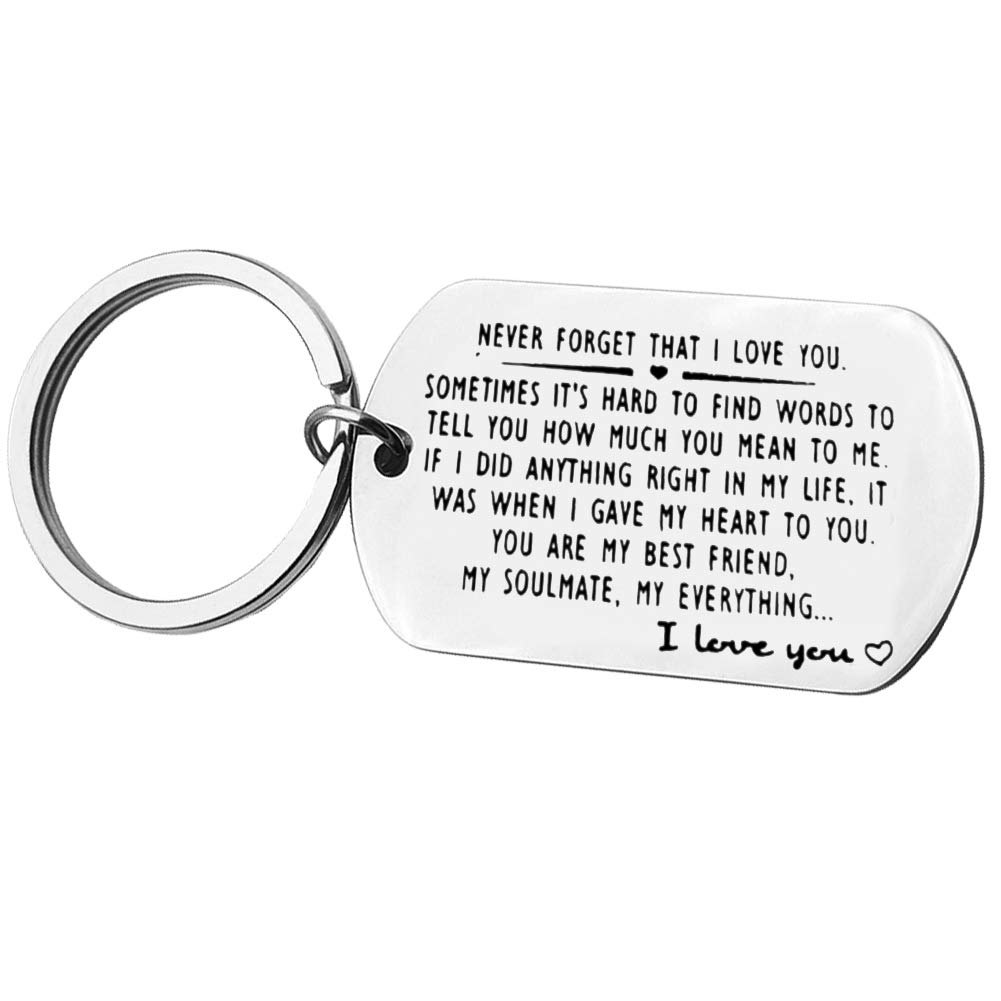 Valentines for Couple Keyring Gifts for Husband Wife Girlfriend Boyfriend  Never Forget That I Love You Couple Keychain I Love You Gifts for Boyfriend