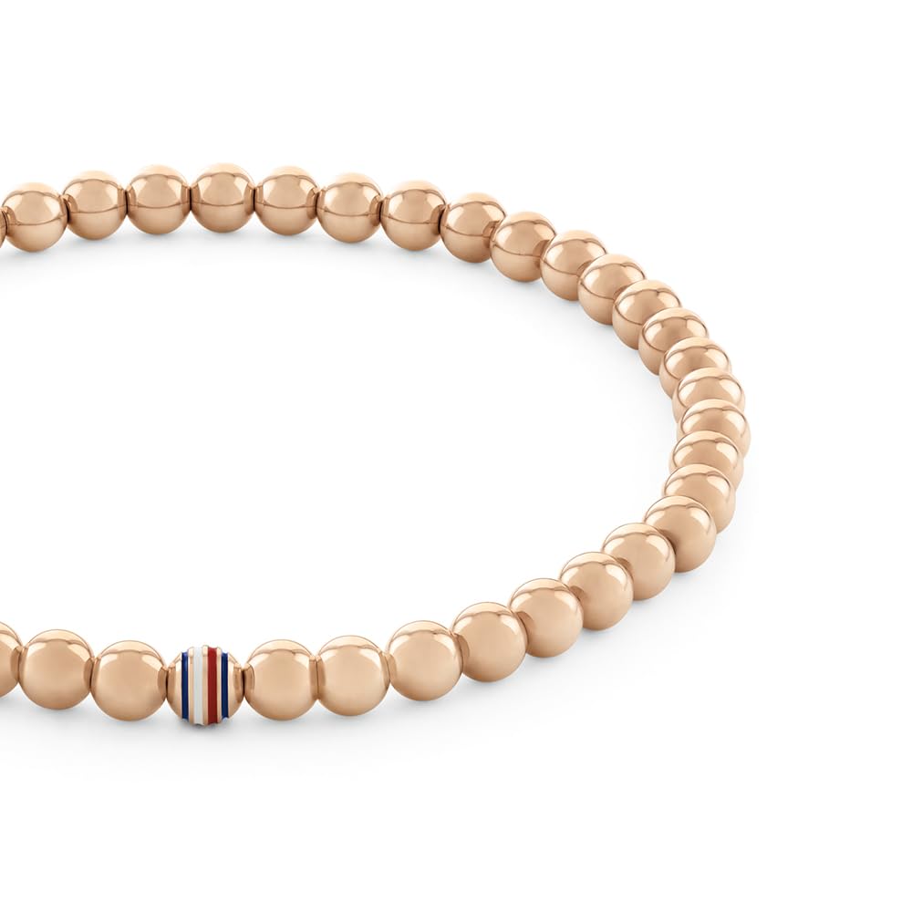 Tommy Hilfiger Jewelry Braccialetto di perline da donna Collezione in Acciaio Inossidabile, Color oro giallo o oro rosso