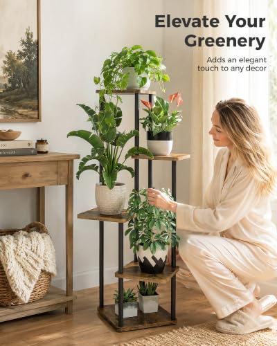 Image of Bamworld Plant Stand Indoor Corner Plant Shelf for Multiple Plants