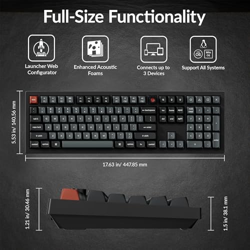 Image of Keychron V6 8K Full Size Wired Mechanical Keyboard with Programmable Knob, 8000 Hz Polling Rate, OSA PBT Keycaps, Hot-swappable Super Banana Switchs, RGB Backlit for Mac Windows Linux