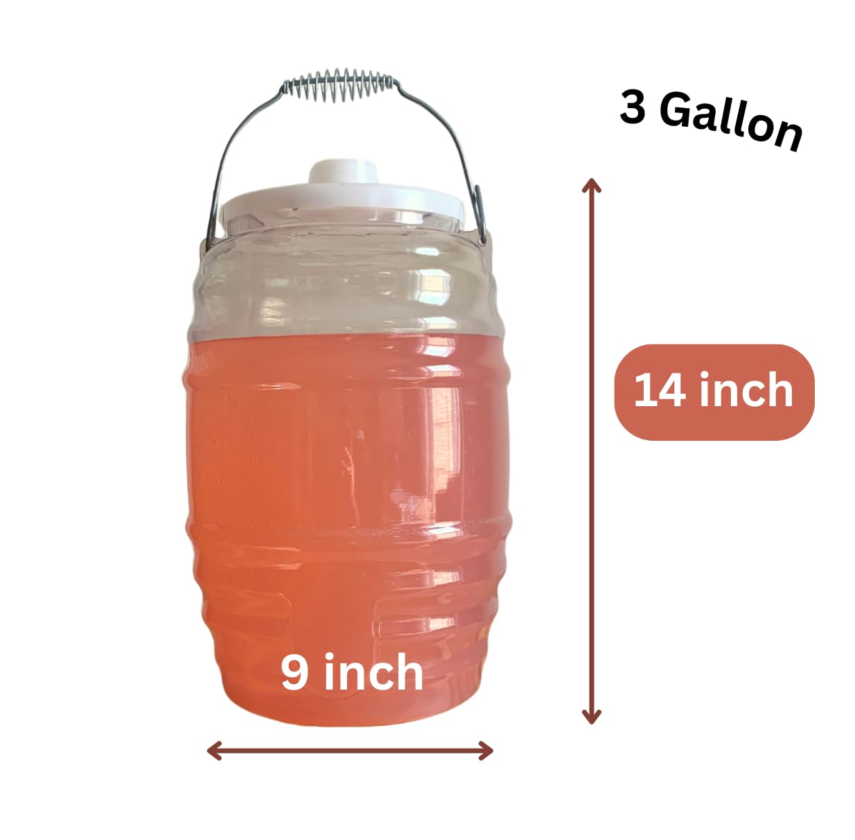 2 Pack DelizeCo 3 Gallon Jug with Lid - Aguas Frescas Vitrolero Plastic Water Container - 3 Gallon Drink Dispenser - Large Beverage Dispenser Ideal for Agua fresca and Juice