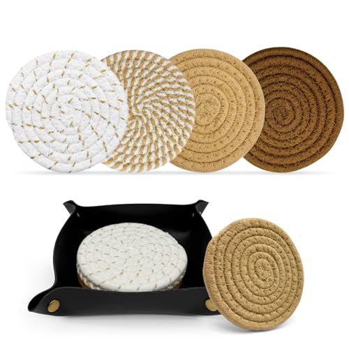 HHHAZ Coasters Set of 4 Boho 4-Color