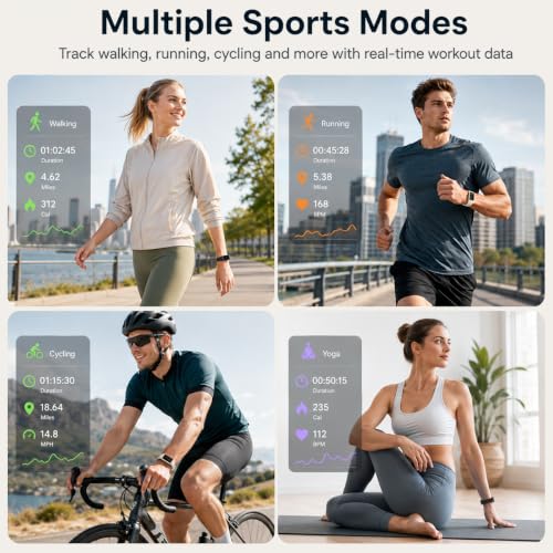 Image of FITVII Slim Fitness Tracker for Women Men, Fitness Watch for Android iOS