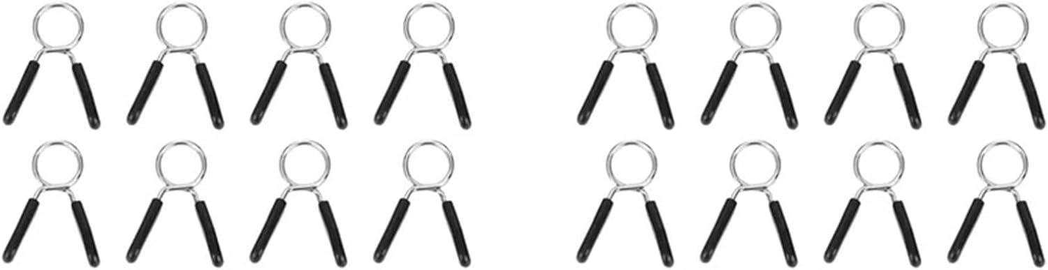 16pcs 25mm Dumbbell Spring Collars, Exercise Barbell Clip Clamps for Weight Bar Dumbbells Gym Fitness Training