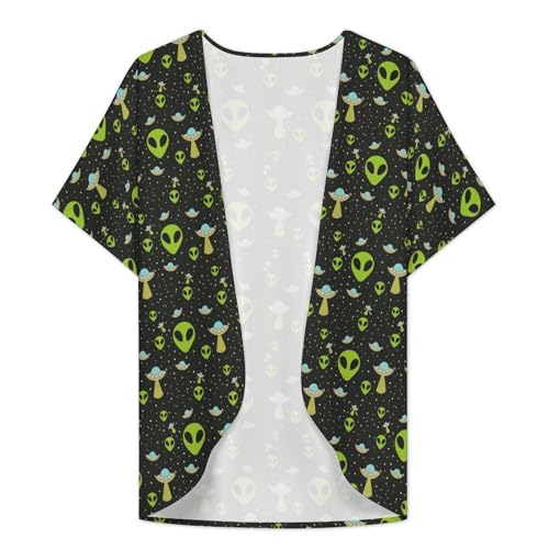 Dalmatian Print Summer Cardigan Women's Loose Cover Up Lightweight Open Front Casual Short Sleeve Blouse Beach Sleeve Tops3