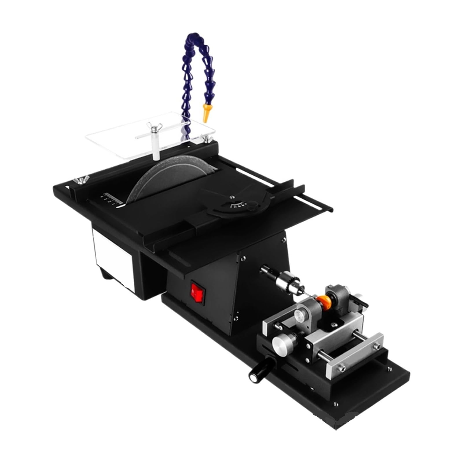 Sierra de mesa portátil Mini Sierra De Mesa Multifunción 1850 W, For Amolar Y Cortar Jadeíta, Todo En Uno, Herramienta Pulir Tallar, para muebles de bricolaje, carpintería(Set meal 1)