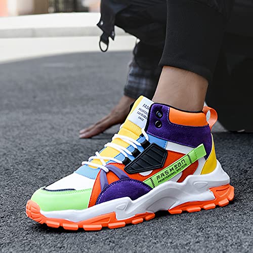 Men's Color Block Fashion Sneakers Walking Casual Athletic Shoes Chunky Platform Sneakers3