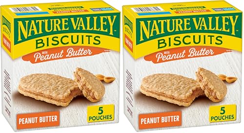 Image of Nature Valley Biscuit Sandwiches, Peanut Butter Snack, 5 ct, 6.75 OZ (Pack of 2)