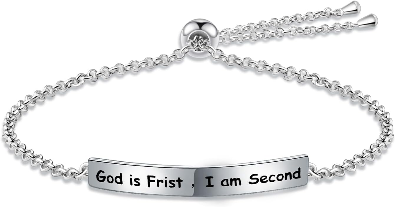 925 Sterling Silver Inspirational Bracelet - Hypoallergenic Let Them/ Dont Let The Hard Days Win/Remember Who You Are/Just Breathe/Let go and Let God/Faith over Fear/God is First I am Second Bracelet Anxiety Relief Inspirational Jewelry Encouragement Gifts for Women Men