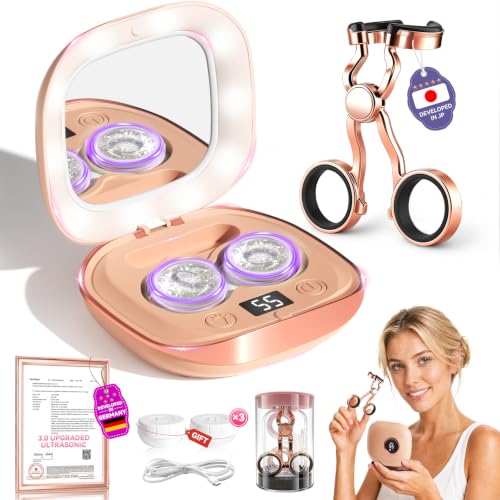 Image of Ultrasonic Contact Lens Cleaner and Contact Lens Applicator Tool Kit (Pink+Rose Gold)