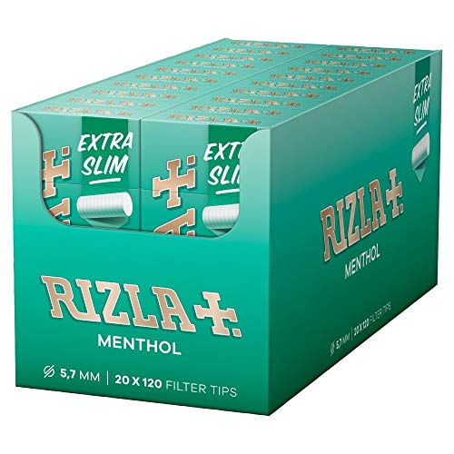 Rizla Menthol Extra Slim Tips 20 Packs - Full Box - 2400 Tips Rizla Menthol Extra Slim Tips 20 Packs - Full Box - 2400 Tips