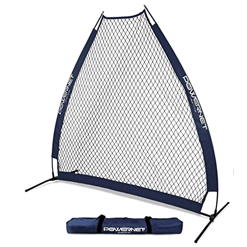 Powernet German Marquez 7 Foot Portable Pitching Screen A-Frame | Baseball Pitcher Protection | Protector From Line Drives Grounders | Heavy Duty Knotted Netting | Batting Practice (Navy) #TOP18