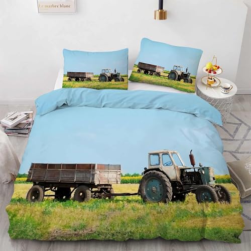 Housse de Couette 220x240 Tracteur en microfibre douce haute densité - 4