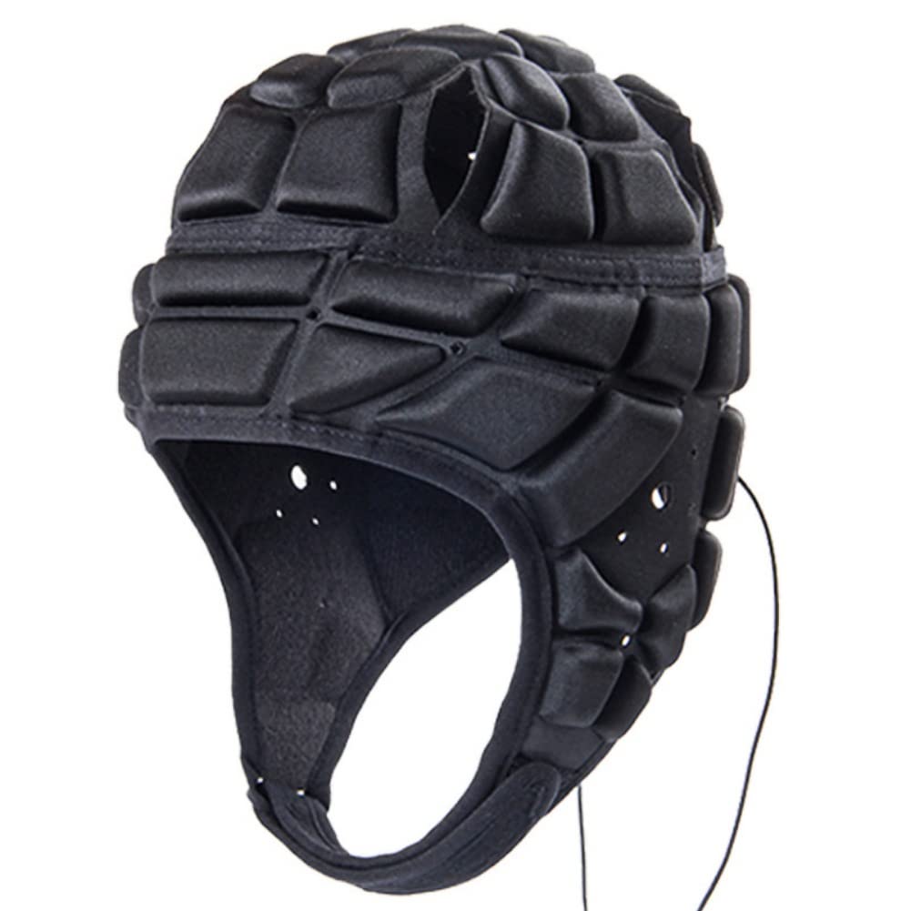 Valcatch Rugby Helmet Soft Shell Scrum Cap Headguards for Kids Youth Boys Girls Adjustable Soccer Goalkeeper Head Protector Goalie Helmet Padded Protecive Headgear for Multi-Sports