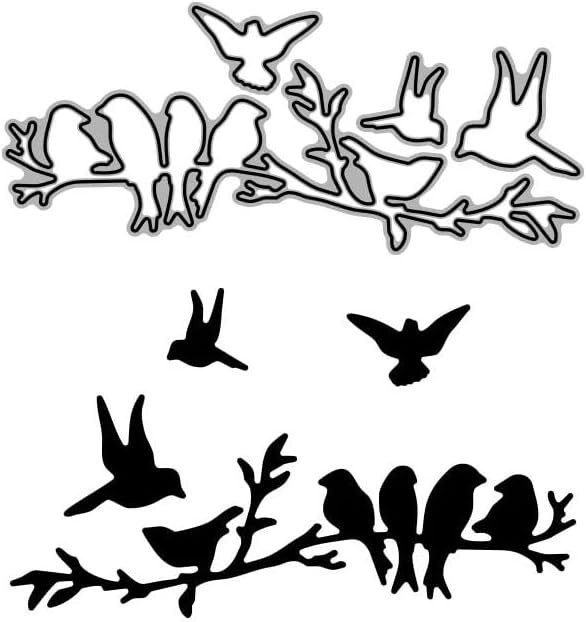 Miniatura 7 de Birds Branch - Troqueles de metal troquelados, tarjetas de papel de pájaros en la rama, plantillas de corte para manualidades en relieve, tarjetas