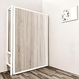 Monarka Cama abatible Vertical Modelo E-LOGIT (90x180 cm, Estructura Metálica en Blanco)