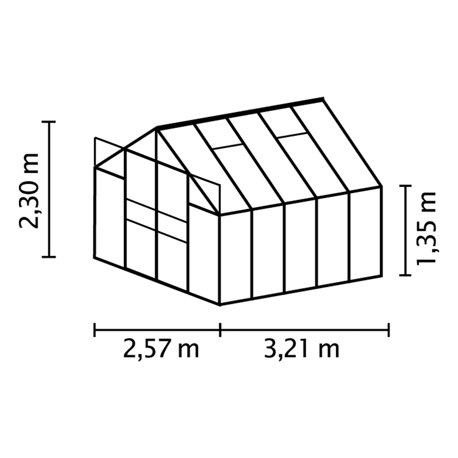 Vitavia Gewächshaus Mars 8300", schwarz, 8,3 m², 4 mm HKP | Wetterfestes & stabiles Treibhaus | Perfekt für Gemüse & Pflanzen | Robust & langlebig