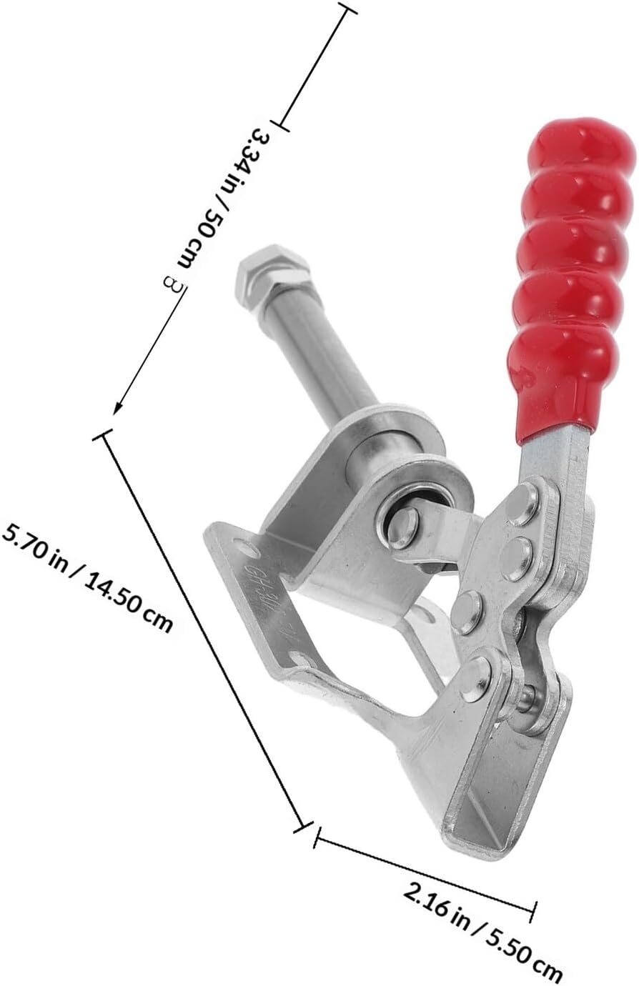 4pcs Quick Release Toggle Clamps for Woodworking, Push Pull Adjustable Metal Table Clamps with Zinc-plated Steel, Heavy Duty Workholding Fixtures for Garage Doors and Jigs