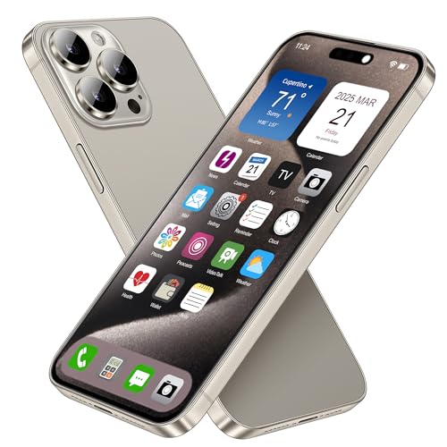 Dummy Fake Phone Model, Looks Like The Real Phone Compatible with Phone 15 Pro max, for Cell Phone Store Display or Send a Toy Phone 15 Promax for Kids (Titanium Rainbow Front)