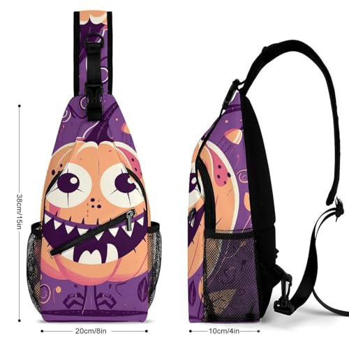 Halloween Monster Sling Bag Crossbody Casual para Viaje 38x20cm miniatura 2