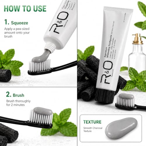 Bamboo Charcoal Whitening Toothpaste,Hydroxyapatite & Fresh Mint Toothpaste, Charcoal Powder Toothpaste for Surface Stain Cleaning, Gentle Daily Oral Care, 3.5 oz / 100g, (1pc) — view 6