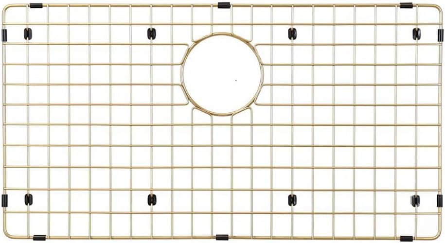 Sinks Protector Matte Gold 304 Stainless Steel Kitchen Sink Bottom Grid, Rack (28''x14'')