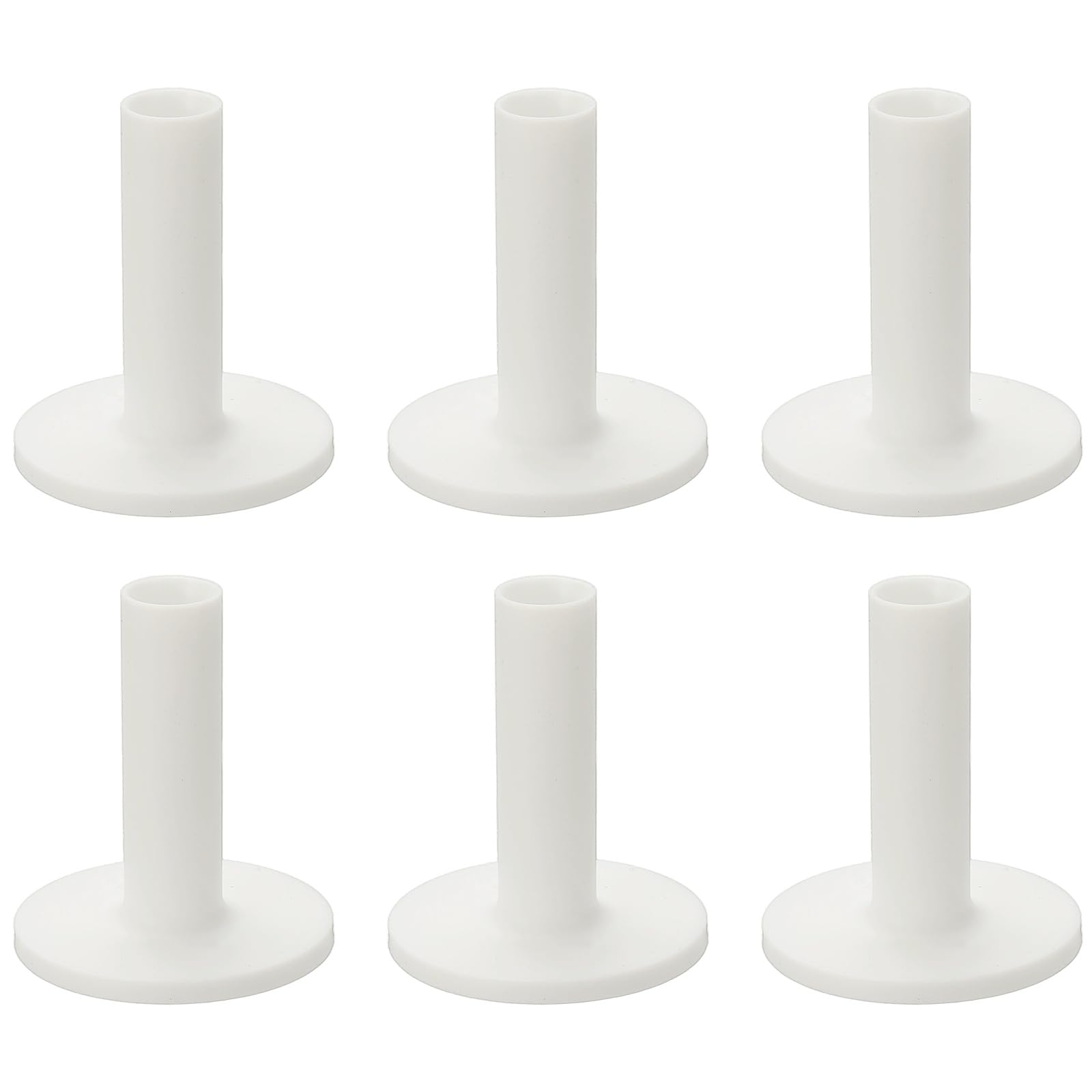 YELARXI Rubber Golf Practice Tee, Driving Tee 2.4 Inch & 6 Pack & Rubber & White-Fitting for (Indoor/Outdoor/Golf Hitting Mats/Courses/Backyards/Lawns)