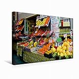 Premium Textil-Leinwand 45 x 30 cm Quer-Format Obstladen in Limone | Wandbild, HD-Bild auf Keilrahmen, Fertigbild auf hochwertigem Vlies, Leinwanddruck von Monika Böhme-Garnweidner