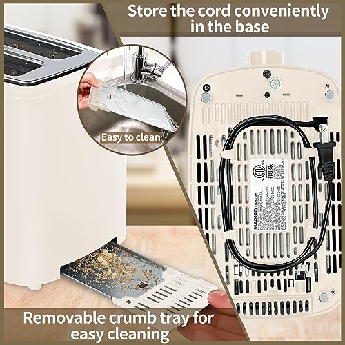 Image of SEEDEEM Toaster for 2 Slices, Toaster with LCD Display, 7 Shadow Settings, 3.5 cm Extra Wide Slotted Refraction Toaster Bagel, Defrost Function, Removable Crumb Compartment, 900 W