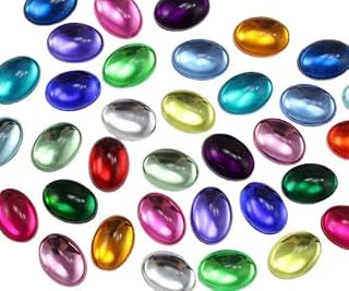 Allstarco 18x13mm (23/32x1/2) Assorted Colors Oval Cabochon Gems, 100 PCS