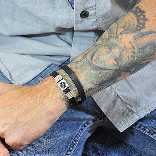 Forziani Italian Premium Nappa Leather Wrap Bracelet For Men - Adjustable Size - Luxury Black Leather Wristband - Jewelry Gift For Men - Gift Box Packaging Included #TOP3