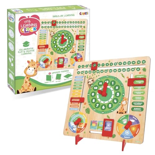 CRAZE - Animals Learning Clock, Green (58602)