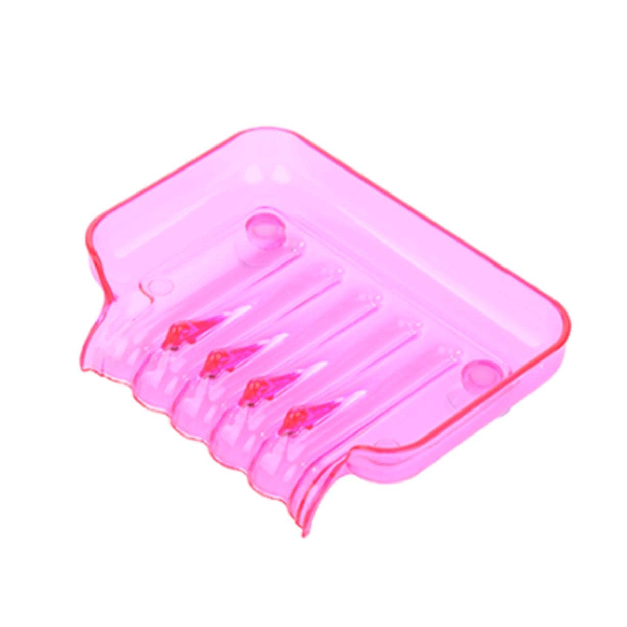 Soap Dish， Simple with Suction Cup Soap Dish Plastic Soap Container with Drainage Soap Dish Holder Countertop Soap Case Box Saver for Home Easy to wash(P)